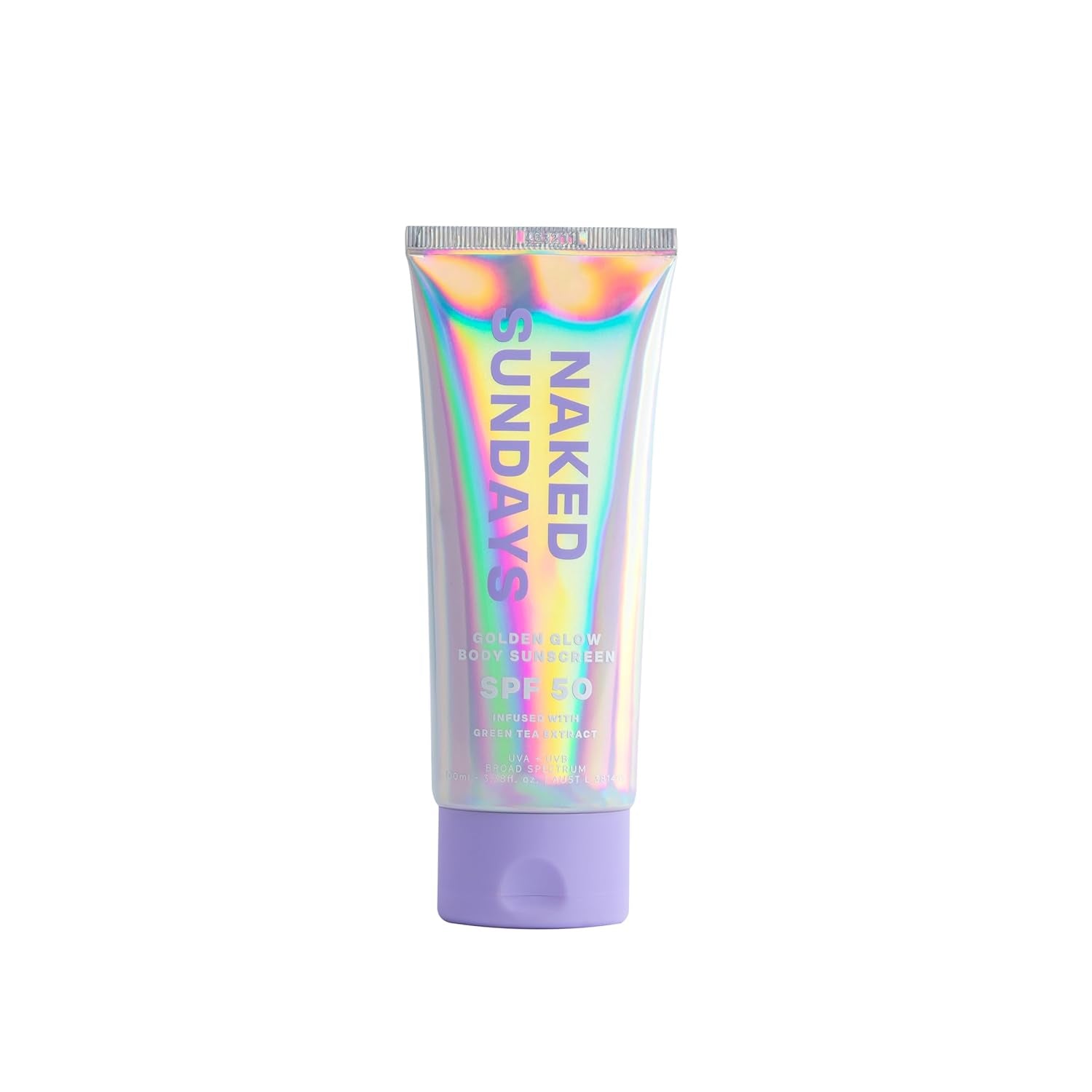 Naked Sundays Golden Glow Body Sunscreen SPF50 – 100ml | Radiant, Firming & Fragrance-Free Sun Protection