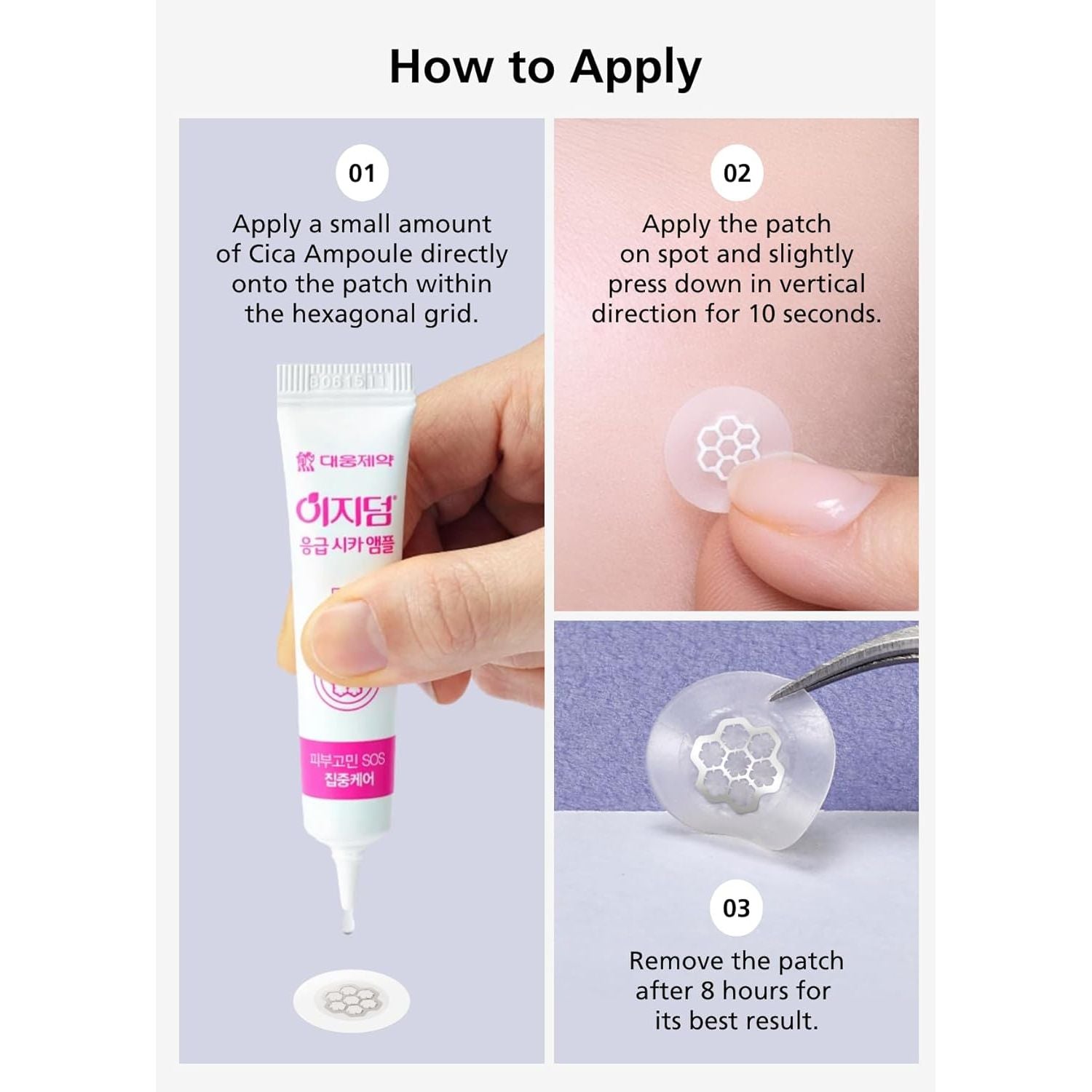 DWEasyDerm Quick Calming Magnesium Patches – 30 Patches (Bulk Pack) | Korean Acne Spot Treatment with Free CICA Ampoule
