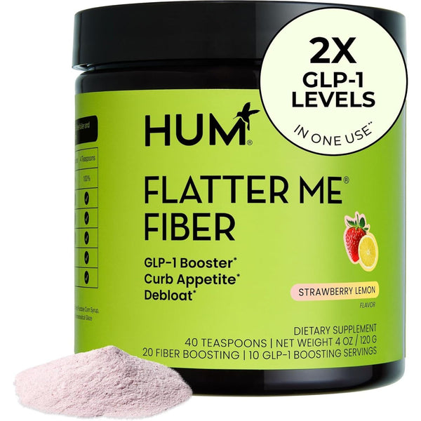 HUM Flatter Me Fiber – 120g | Advanced Fiber & Enzyme Blend for Bloating Relief, Satiety & Healthy Weight Management