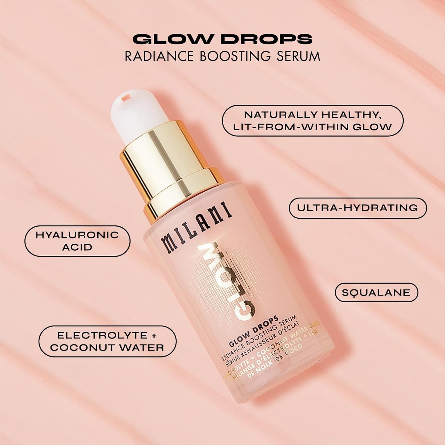 Milani Glow Drops Radiance Boosting Serum – 30ml | Hydrating, Dewy & Radiant Glow