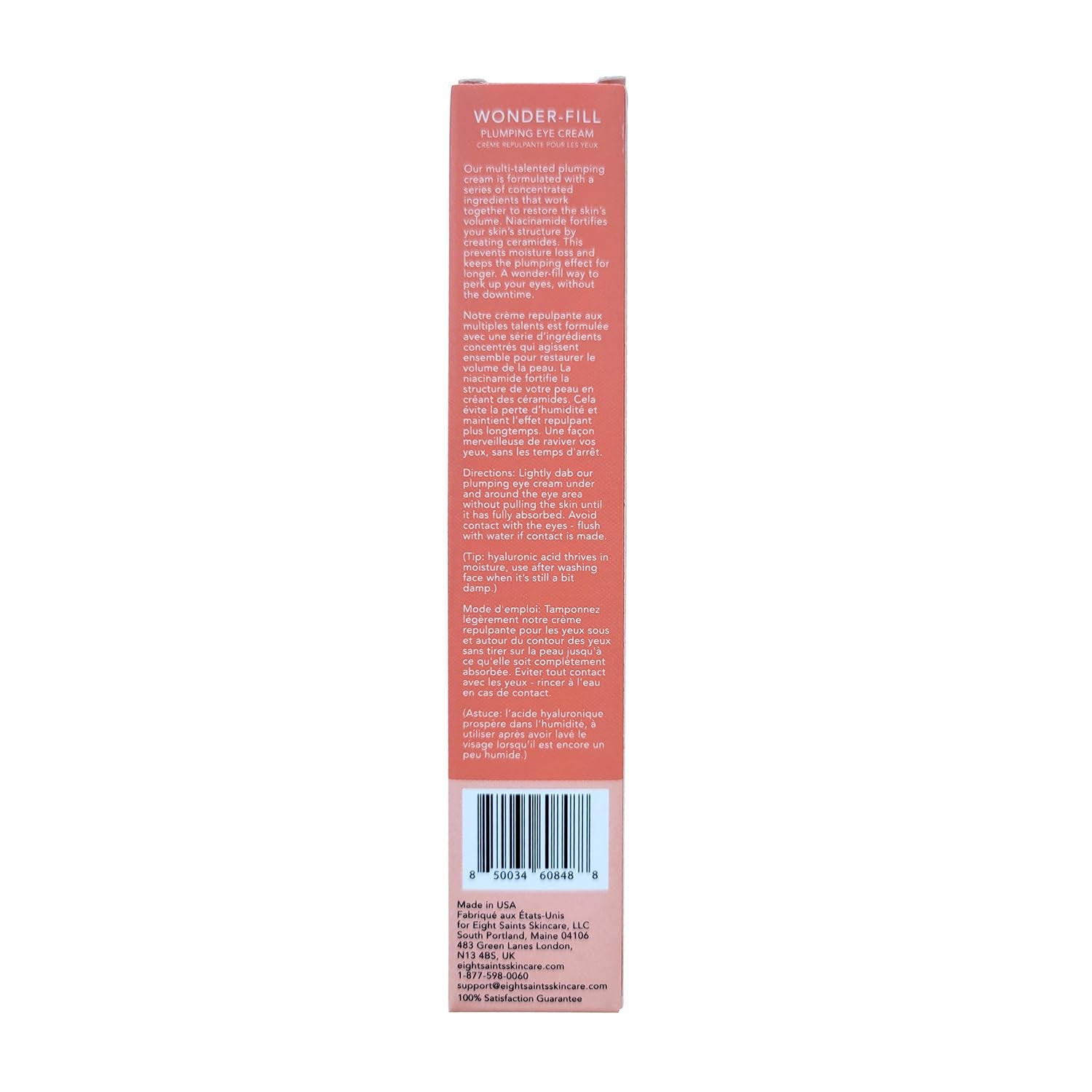 Wonder-Fill Plumping Eye Cream, Natural and Organic anti Aging under Eye Cream to Plump Skin, Reduce Wrinkles, Fine Lines, and under Eye Bags, Dark Circles under Eye Treatment, 0.5 Ounces