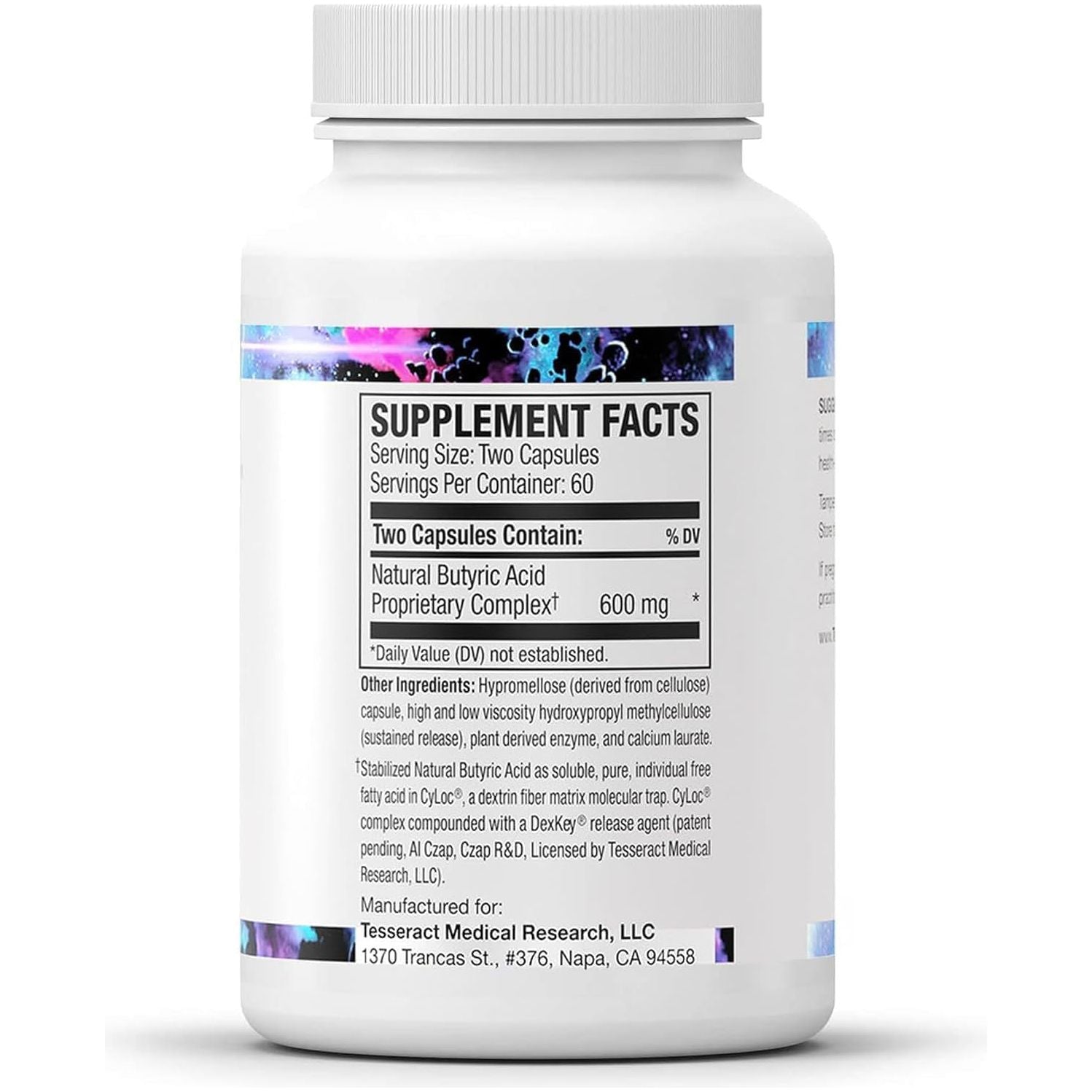 Tesseract Medical Research ProButyrate Gut Health Supplement – 120 Capsules | Advanced Butyric Acid for Digestive & Microbiome Support
