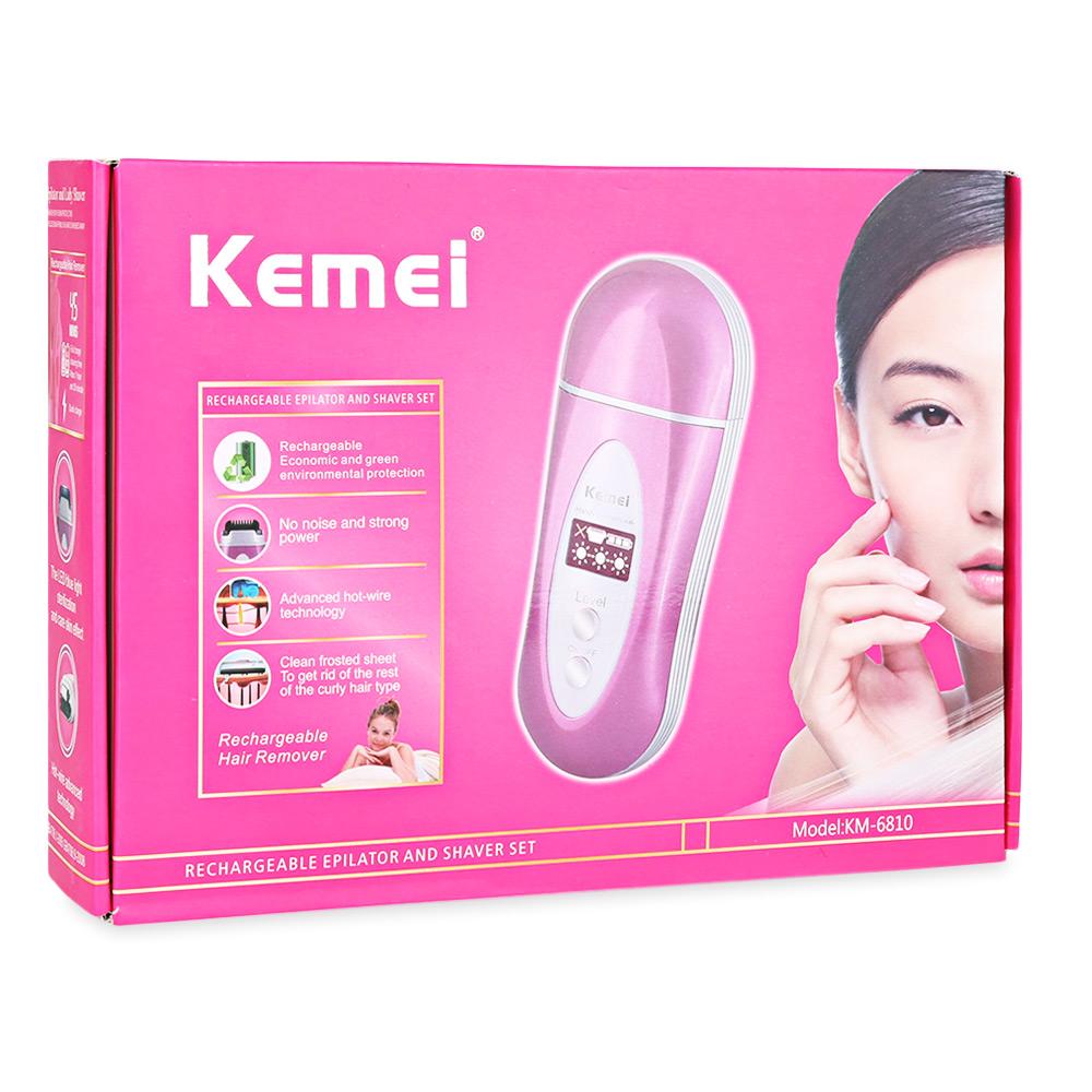 Kemei KM-6810 Rechargeable Hair Remover – LCD Display, 3-Speed Epilator & Body Grooming Device