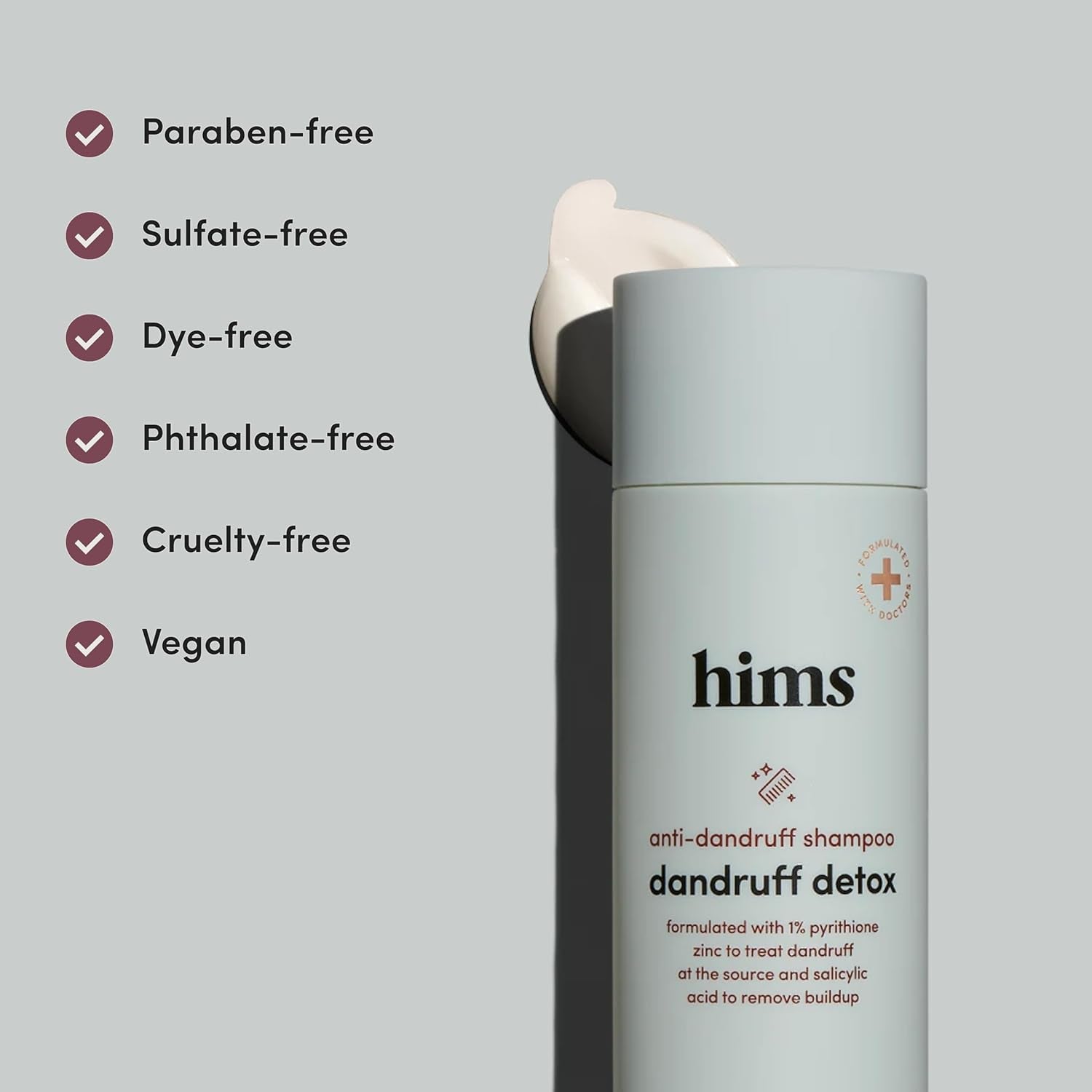 Hims Dandruff Detox Anti-Dandruff Shampoo – 190ml (2 Pack) | Pyrithione Zinc & Argan Oil for Flake-Free, Healthy Hair