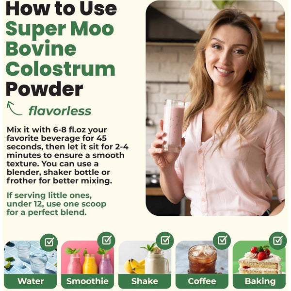 ImmergeHealth 100% Grass-Fed Super Colostrum Powder – 120g | Gut, Immune & Beauty Support | Unflavored, First Milking