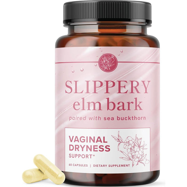 SMNutrition Slippery Elm Bark & Sea Buckthorn – 60 Capsules | Natural Vaginal Moisture & Intimate Wellness