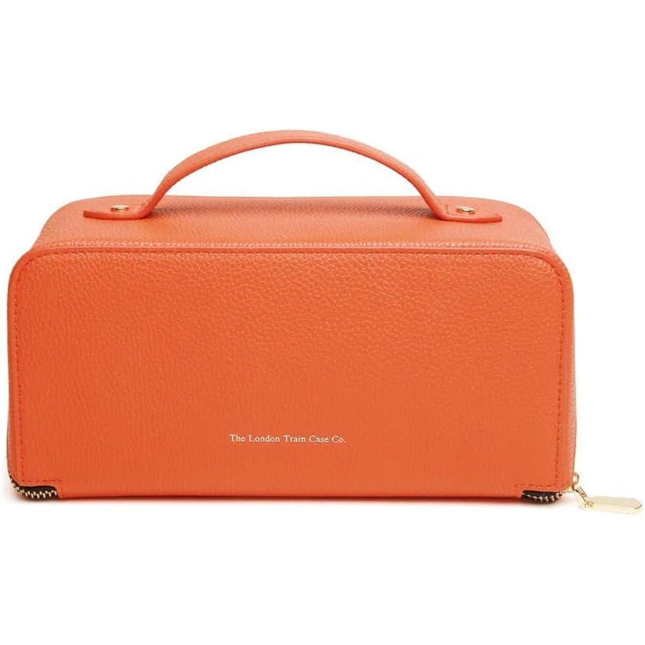 Alice Wheeler London Train Case Beauty Organizer – Orange and Black