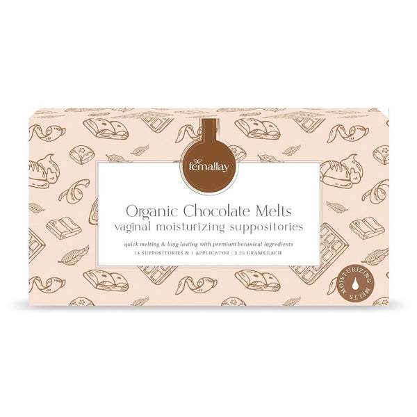 Femallay Organic Vaginal Moisturizing Suppositories – Chocolate – 100% Natural Relief for Dryness, Odor & Daily Feminine Discomfort – 14 Count + Applicator
