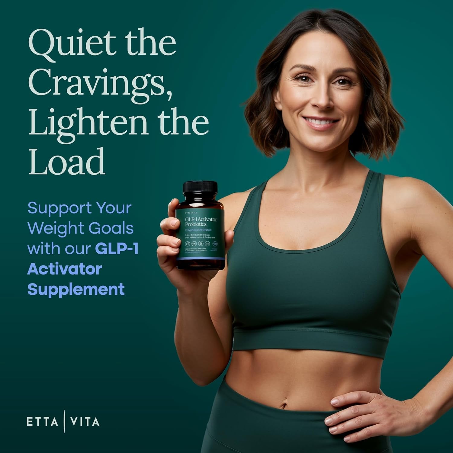 GLP-1 Supplement for Weight Loss & Appetite Control for Men and Women with Akkermansia, Berberine, Inulin, EGCG, Resveratrol, Hops - Supports Digestion, Cravings | 7-Keto Nutritional Supplement