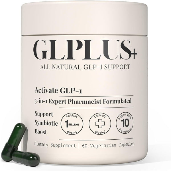 Plus+Ultra GLPlus+ All Natural GLP-1 Support – 60 Capsules | Appetite Control & Healthy Weight Management