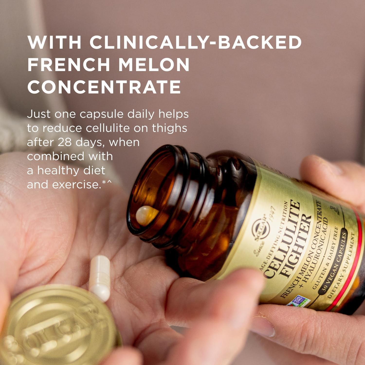 Solgar Age-Defying Nutrition Cellulite Fighter – 30 Capsules | French Melon + Hyaluronic Acid for Firm, Smooth Skin