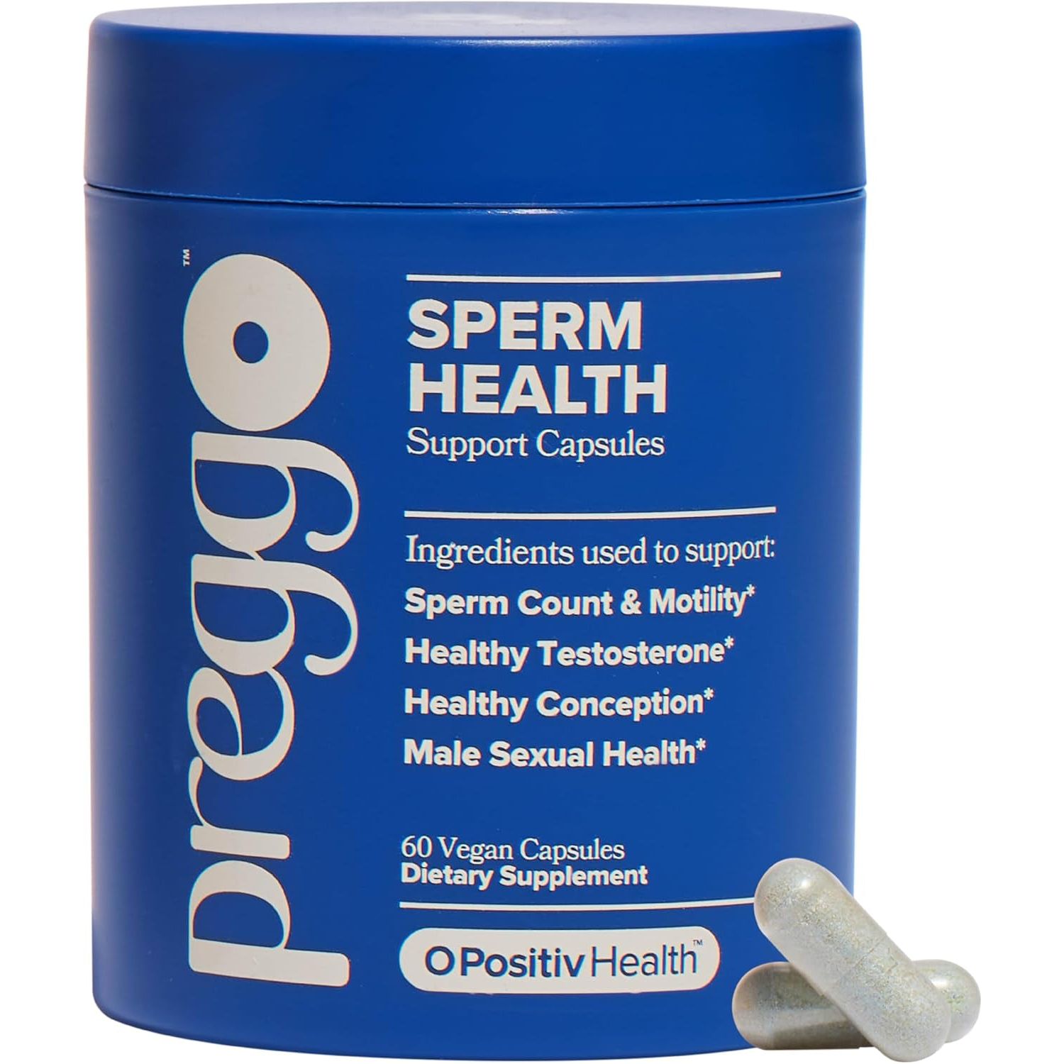 O Positiv Preggo Sperm Health Capsules for Men – 60 Vegan Capsules | OBGYN-Formulated Male Fertility Support with Tongkat Ali, NAC & Alpha Lipoic Acid
