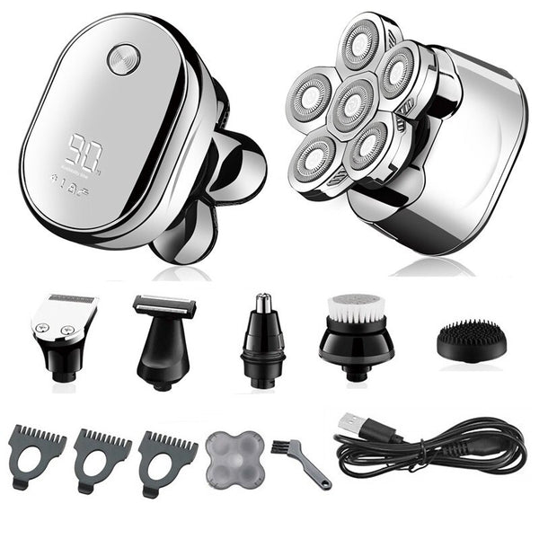 6-in-1 Men’s Grooming Kit – Wet/Dry Electric Shaver, Trimmer & Beard Razor