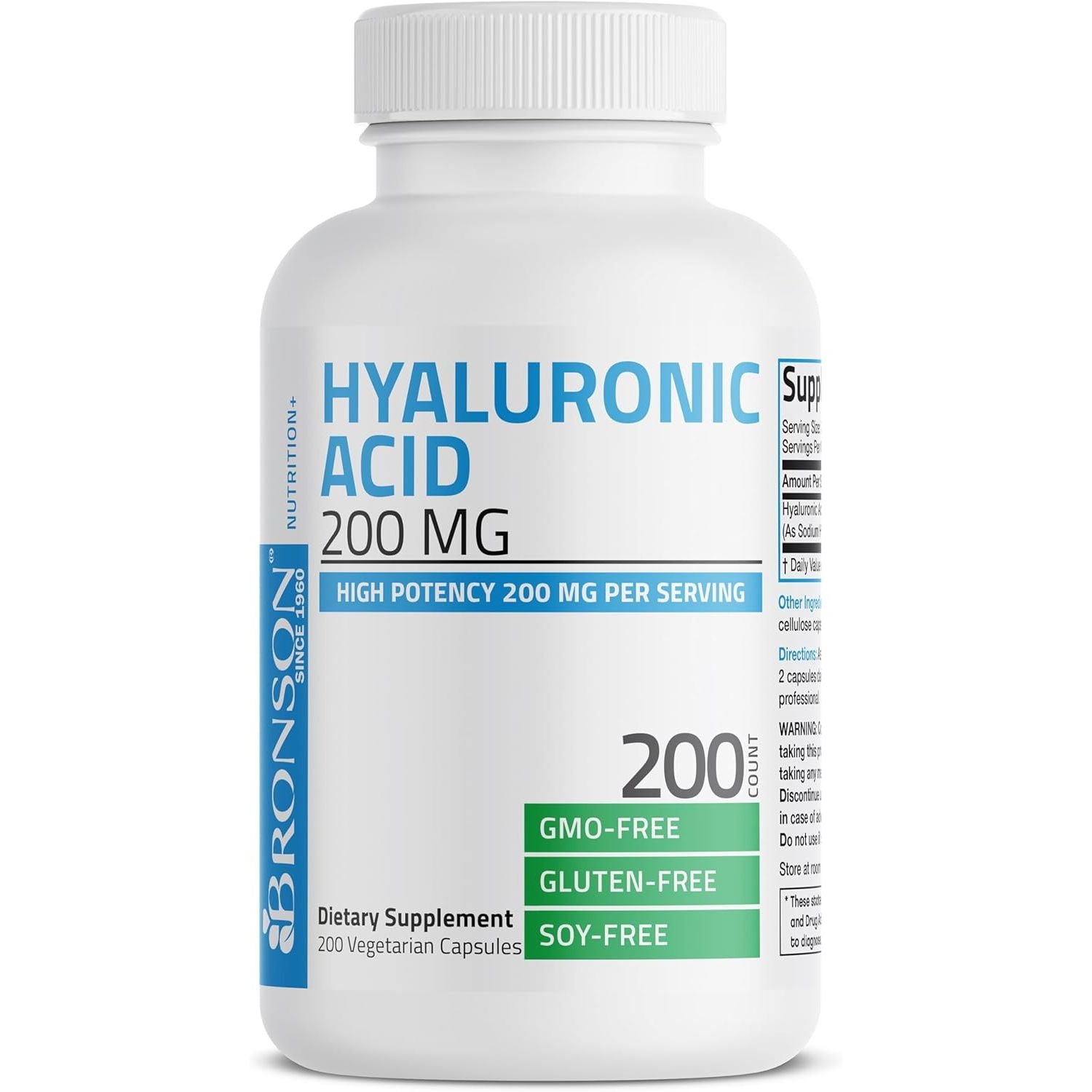 Bronson Hyaluronic Acid 200MG - 200 Capsules