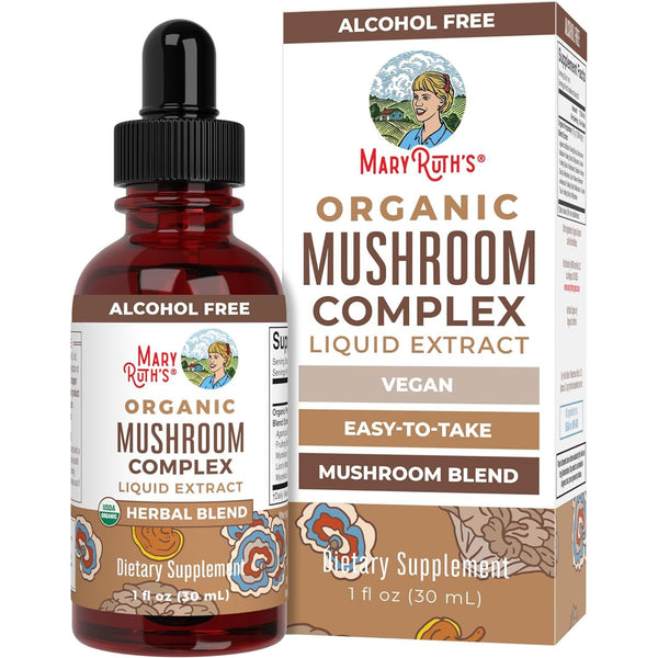 MaryRuth Organics Mushroom Complex Liquid Extract – 30ml | Powerful 6-Mushroom Blend for Immunity & Cognitive Support