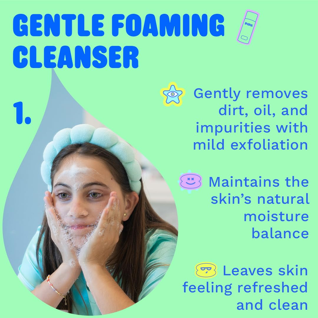 Skincare Start Young Bundle Gift Set | 3-Step Birthday Gift Skin Care Routine for Girls & Tweens 8 to 12 | Alcohol-Free & Safe | Includes Foam Face Cleanser, Face Moisturizer & Facial Mist