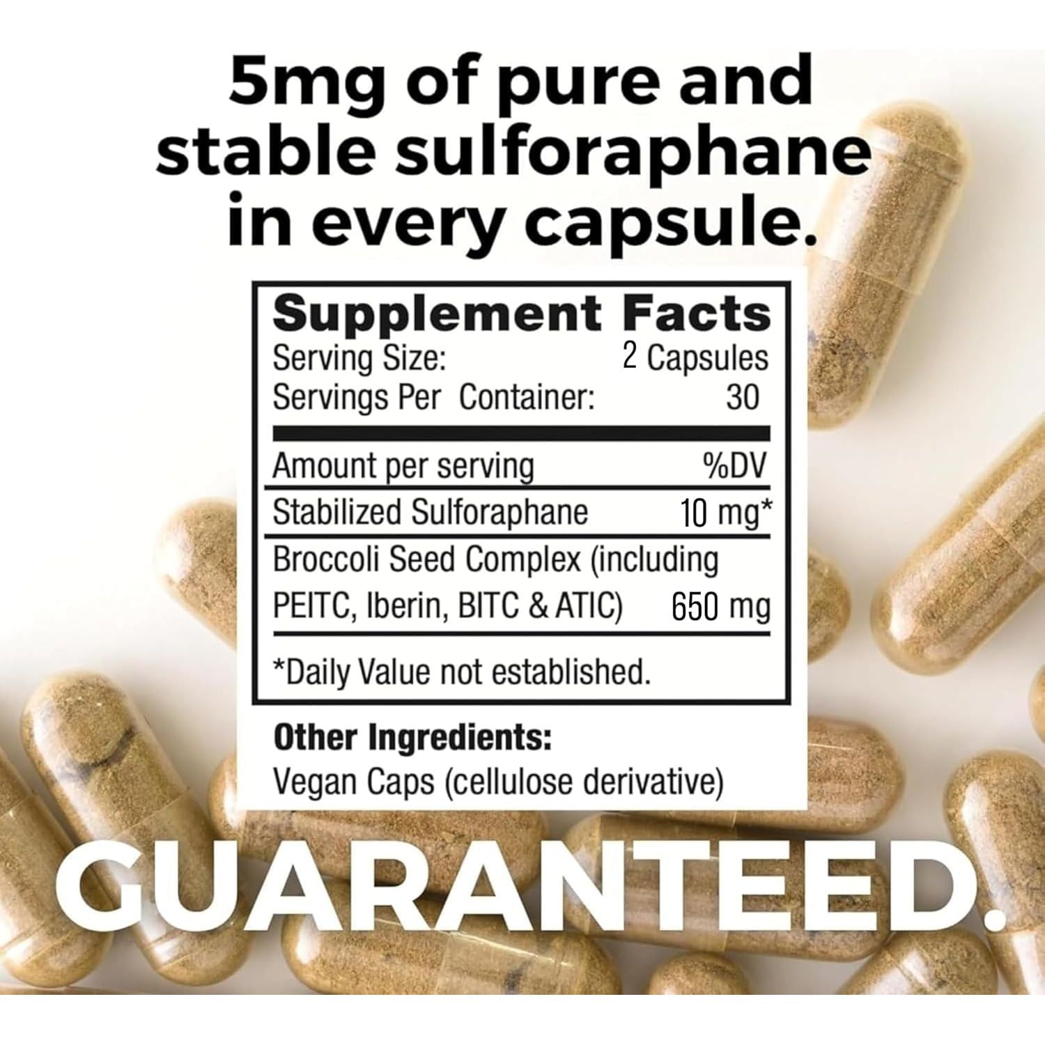 Mara Labs Broc Elite plus | Broccoli Supplement W/Stabilized Sulforaphane Extract | Zero Glyphosate Residue | 60 Vegetable Capsules