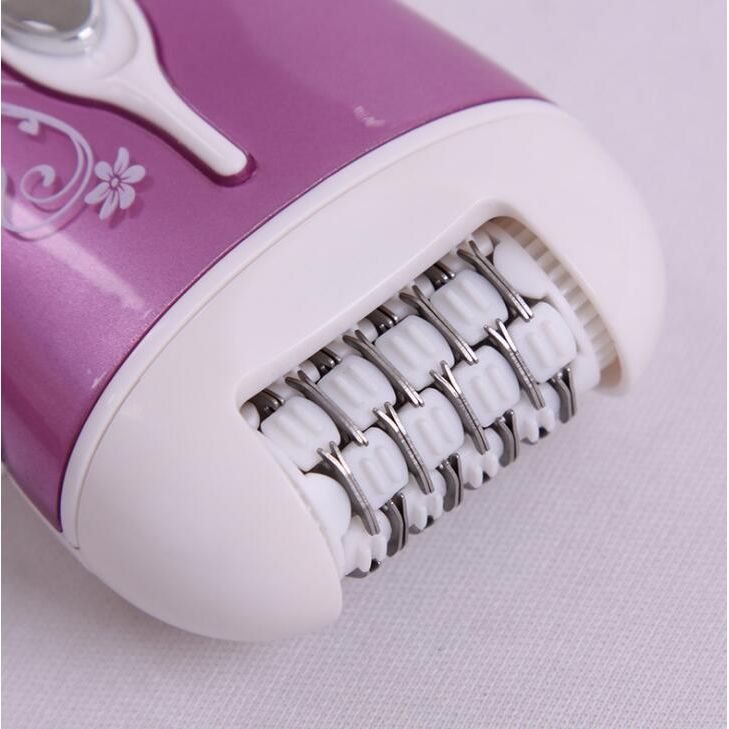 3-in-1 Electric Epilator & Hair Removal Kit for Women – Two-Speed Rechargeable Bikini, Face & Body Trimmer (Purple, 220-240V)