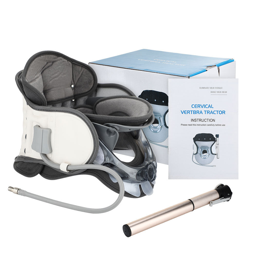 Inflatable Neck Tractor & Cervical Support – Adjustable Air Traction Massage & Fixed Neck Guard