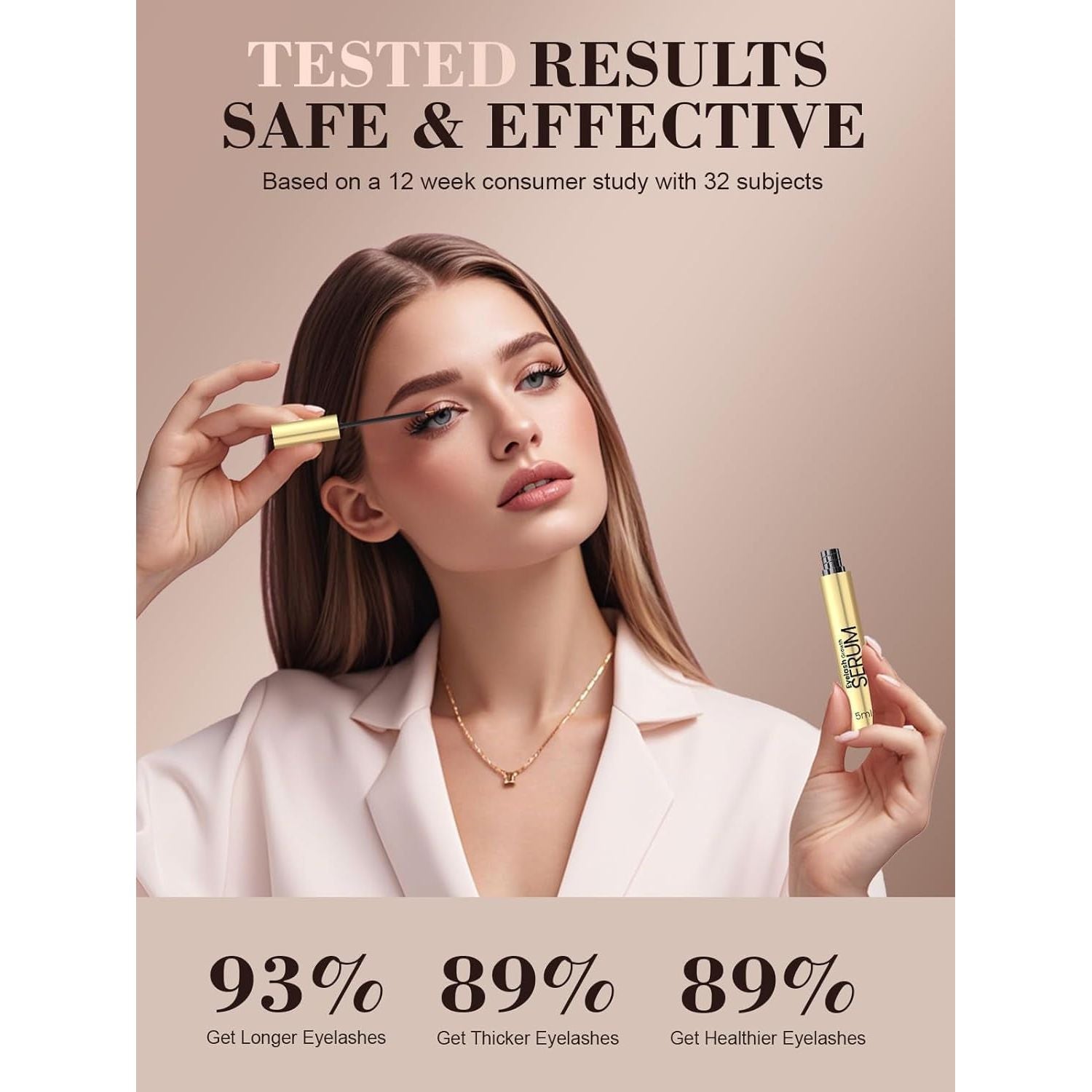 Eyelash Growth Serum: Advanced Lash Serum for Longer, Fuller, Thicker Lashes, Eyelash Serums with Natural Formula (5Ml)
