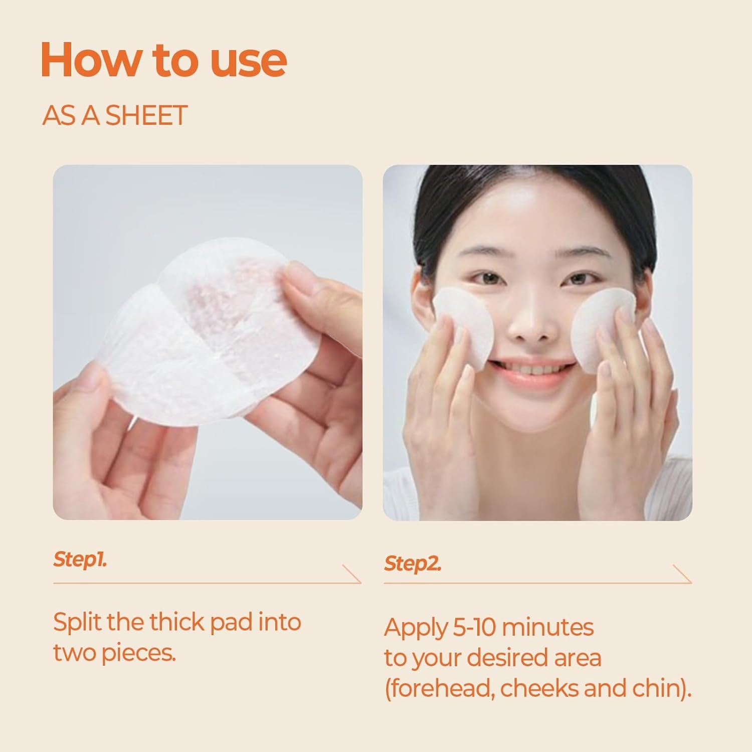 SKINFOOD Carrot Carotene Calming Water Pad – 250g, 60 Pads | Vegan Korean Toner Pads for Sensitive Skin