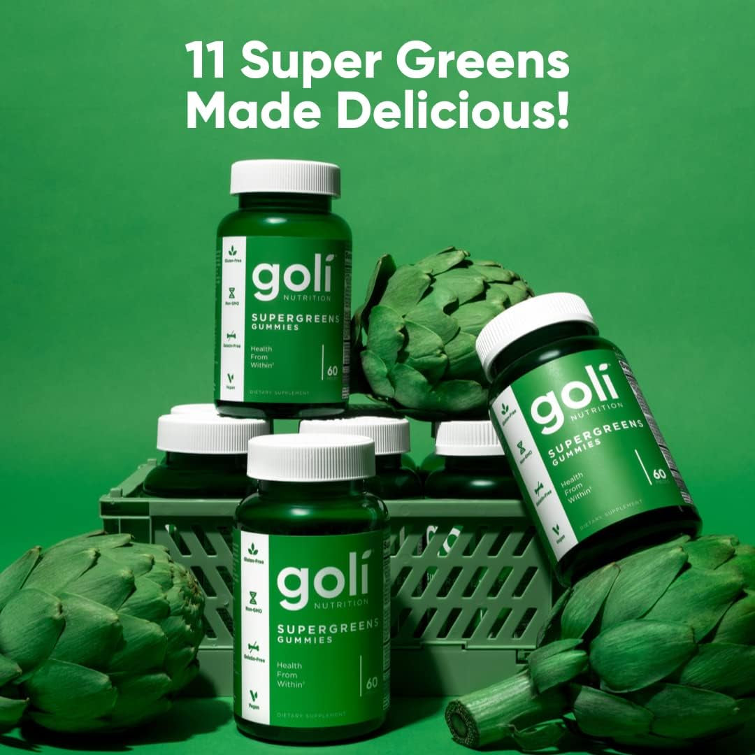 Supergreen Vitamin Gummy - 180 Count - Essential Vitamins and Minerals - Plant-Based, Vegan, Gluten-Free & Gelatin Free - Health from Within, Pack of 3