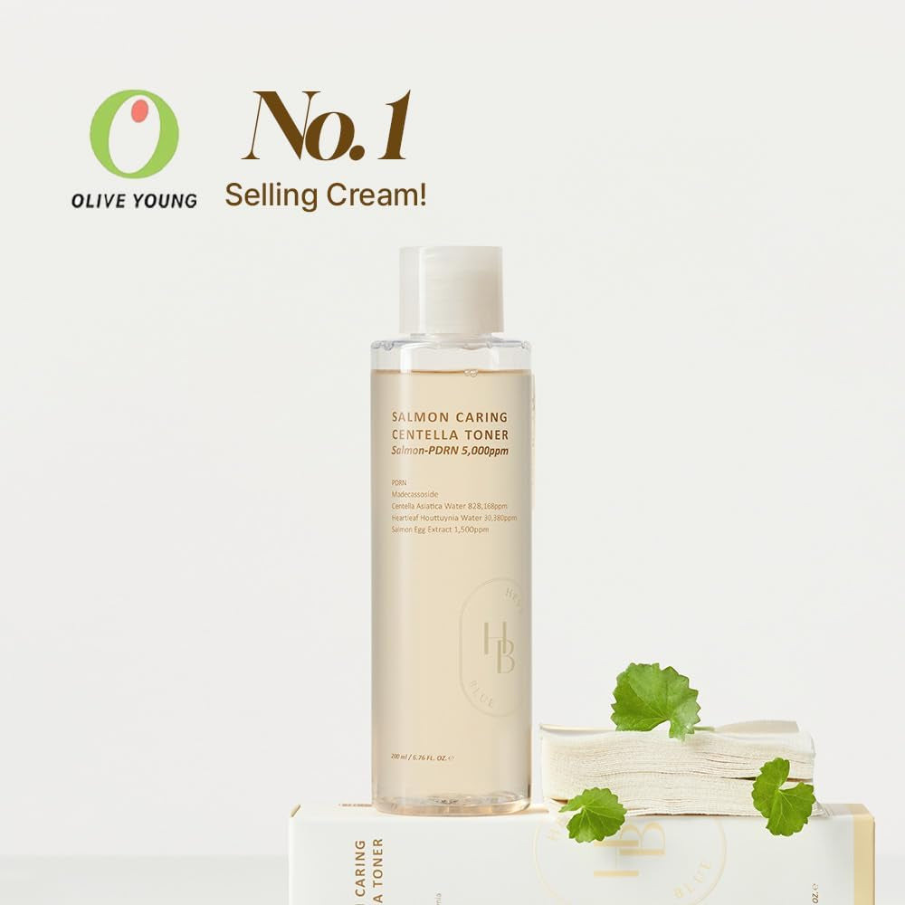 HEVEBLUE Salmon Caring Centella Toner – 200ml | Infused with Salmon PDRN 5,000ppm for Soothing, Hydration & Skin Renewal
