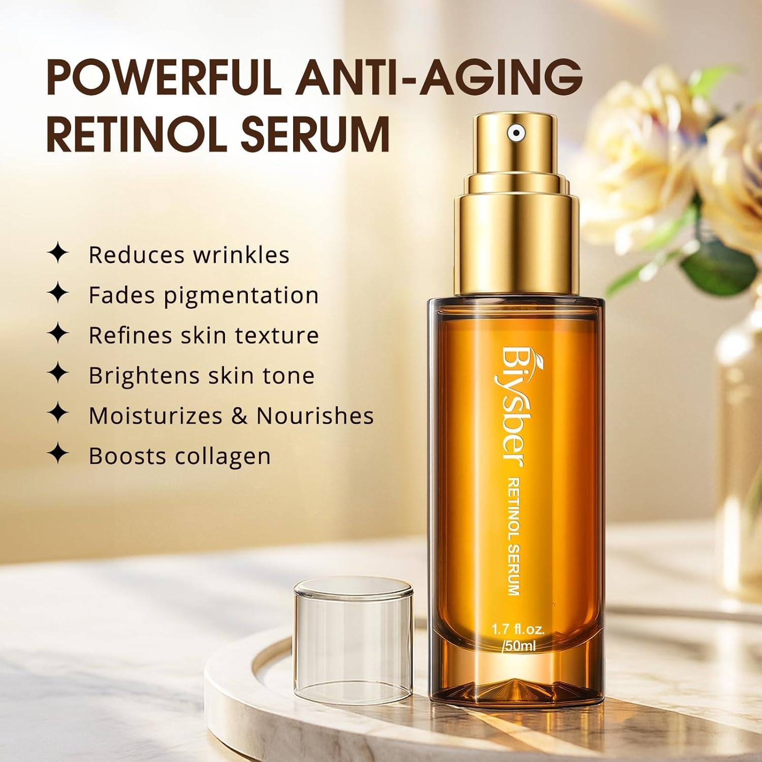 Retinol Collagen Serum for Face: anti Aging & anti Wrinkle Repair Serum with Boost Hydration Formula - Day/Night Facial Firming Neck Plump Skin Care for Women/Men(1.70 Fl Oz)