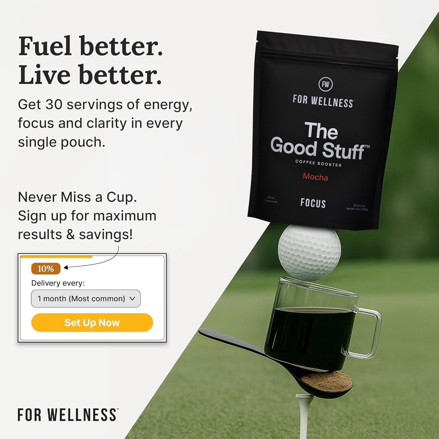 the Good Stuff Focus – Mocha Coffee Booster | Nootropic Collagen Creamer with Mcts for Focus, Energy & Wellness | Non-Dairy, Keto-Friendly, 30 Servings