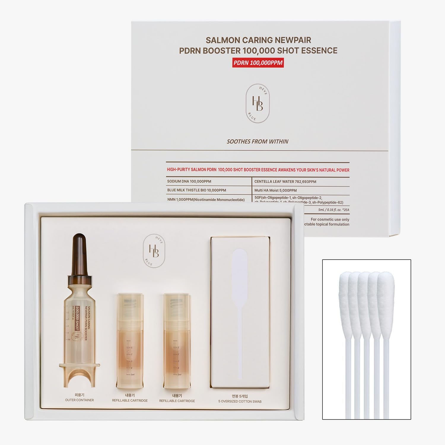 HEVEBLUE Salmon Caring NewPair PDRN Booster Essence – 100,000 Shot | Revitalize, Firm & Restore Youthful Radiance