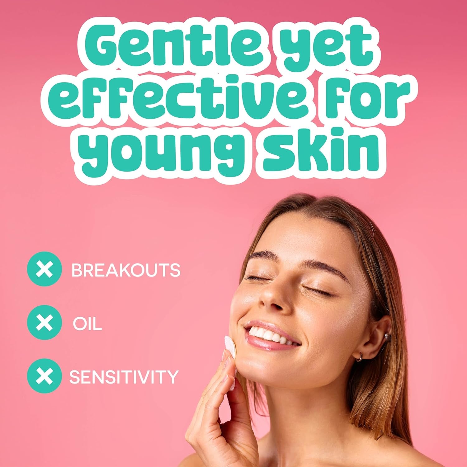 Chillout Gentle Acne Cleansing Face Wipes with Salicylic Acid for Teens and Kids, Valentines Day Gifts for Teen Girls, 60 Facial Pads, Vegan, Tea Tree & Chamomile