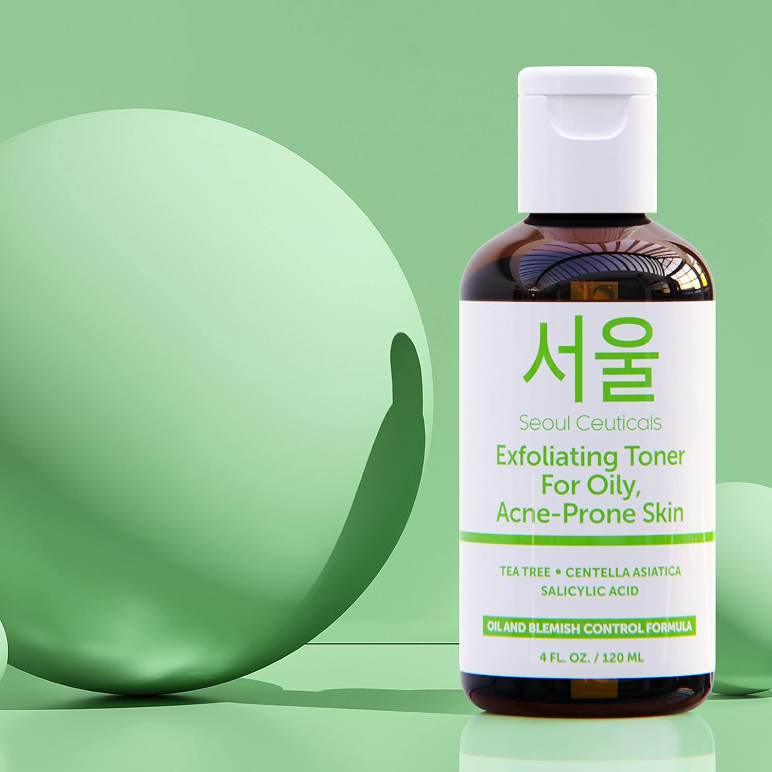 SeoulCeuticals Exfoliating Toner for Oily, Acne-Prone Skin – 120ml | Clarifying BHA Toner with Salicylic Acid, Tea Tree & Centella