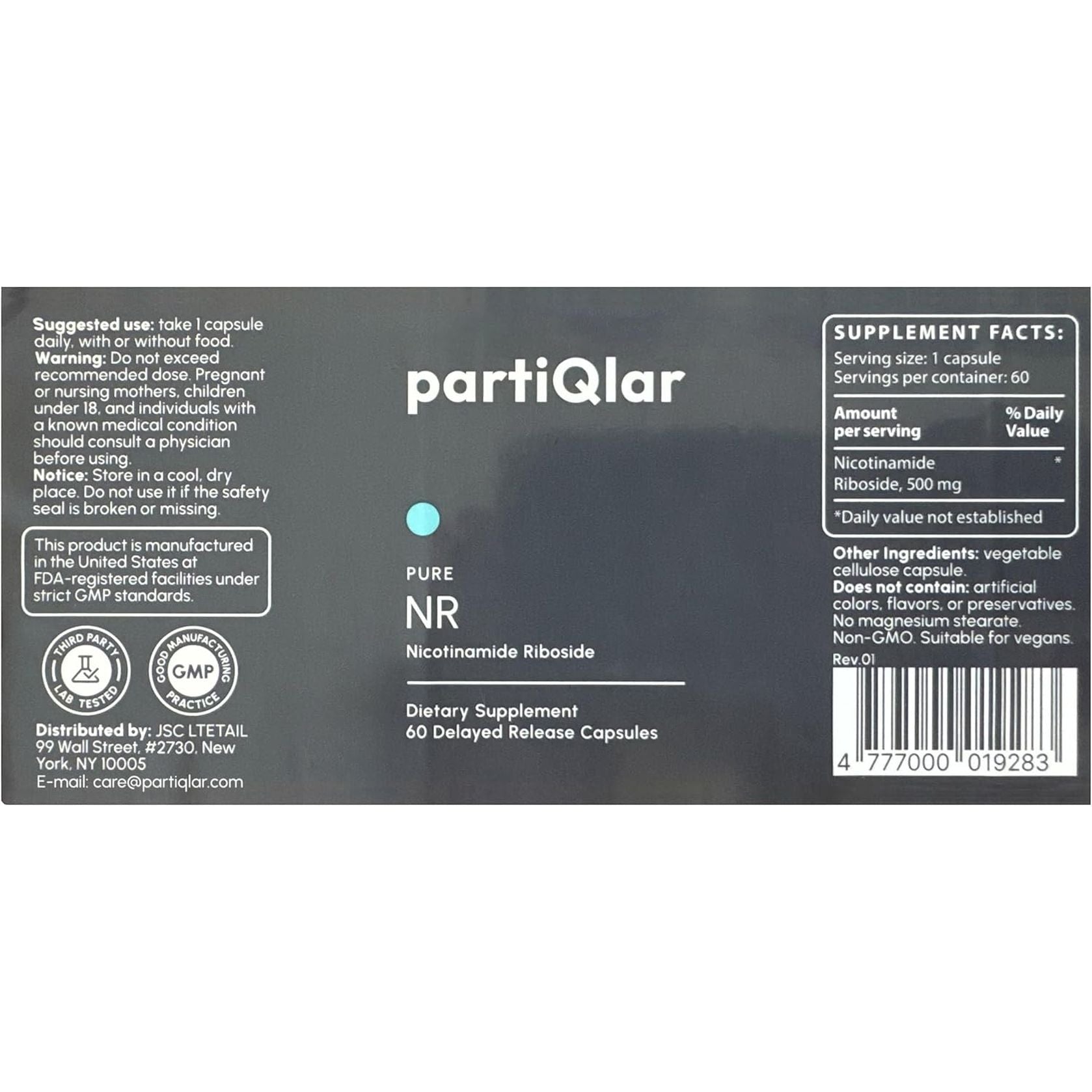 Nicotinamide Riboside (NR) 500Mg – NR Supplement for Cellular Health, Anti-Aging, Energy & Metabolism Support – 2-Month Supply (60 Capsules)