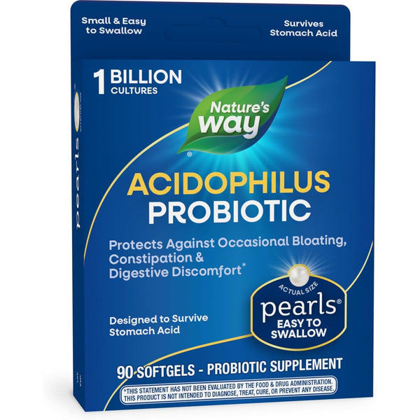 Nature's Way Acidophilus Probiotic Pearls – 90 Softgels | Digestive & Immune Support