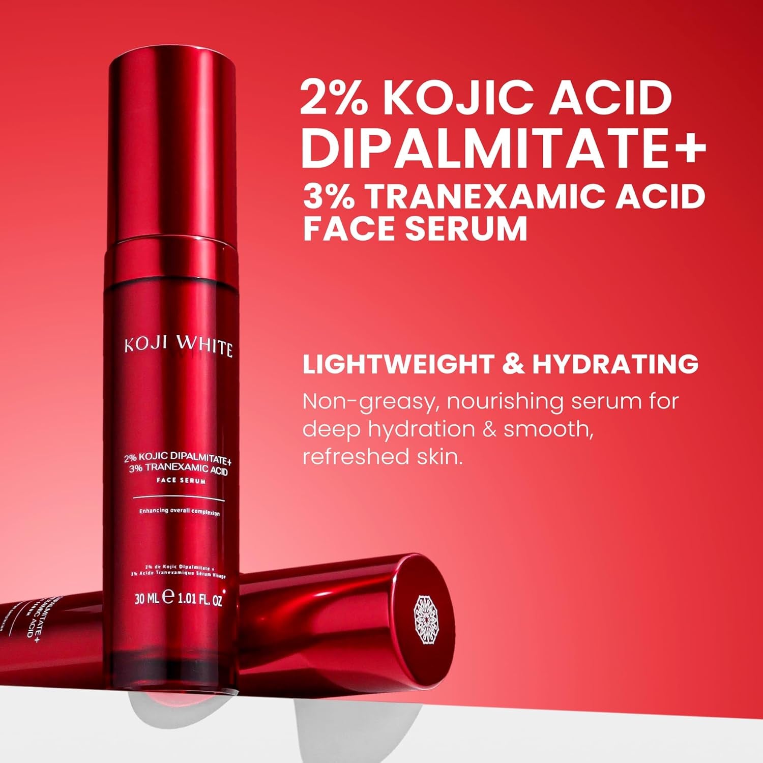 Koji White Kojic Dipalmitate + Tranexamic Acid Dark Spot Serum – 30ml | Brightens, Evens Skin Tone & Smooths Texture