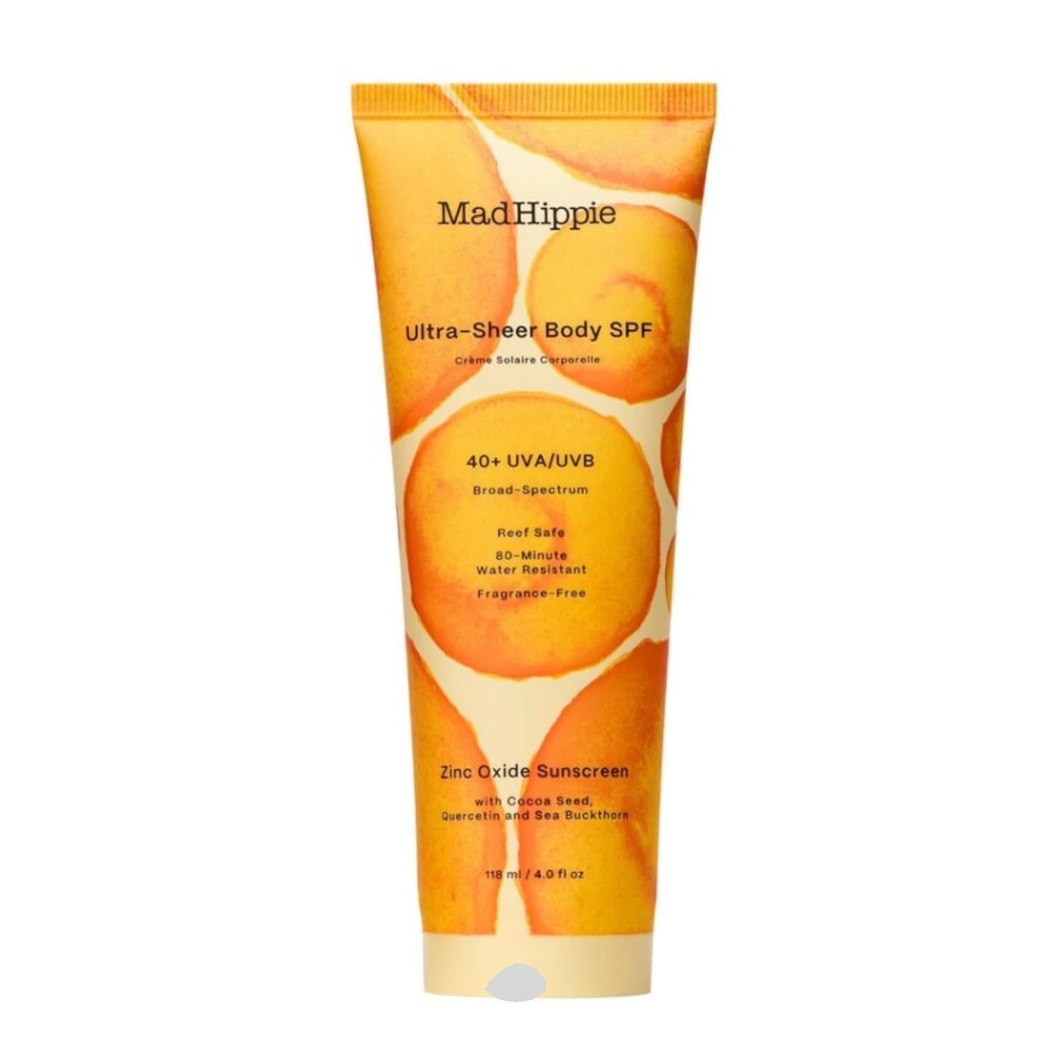 Mad Hippie Ultra-Sheer Body SPF Zinc Oxide Sunscreen – 118ml | Clean, Mineral-Based Sun Protection for All Skin Types