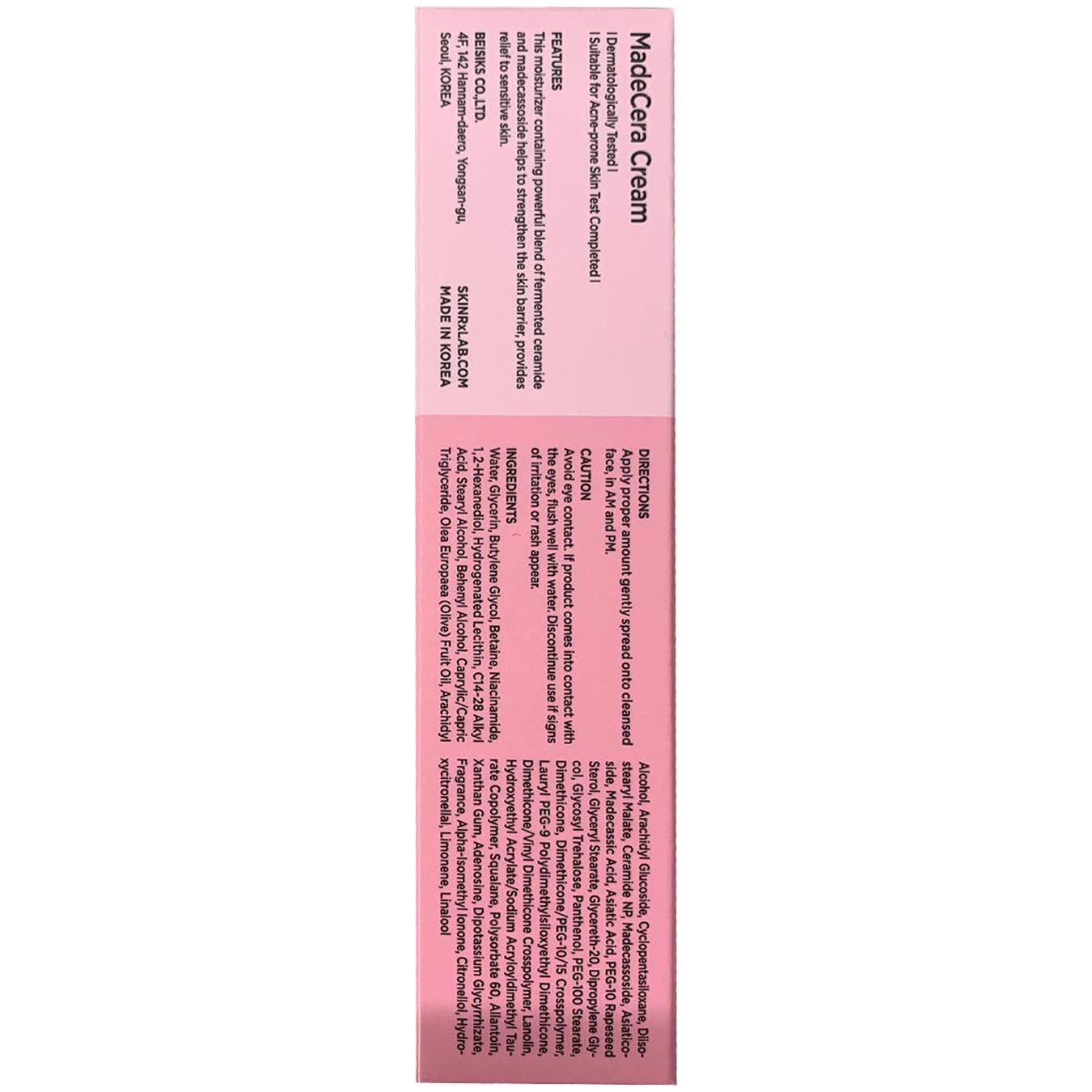 BEISIKS SKINRxLAB MadeCera Cream – 50ml | Intensive Moisturiser for Sensitive, Dry & Aging Skin