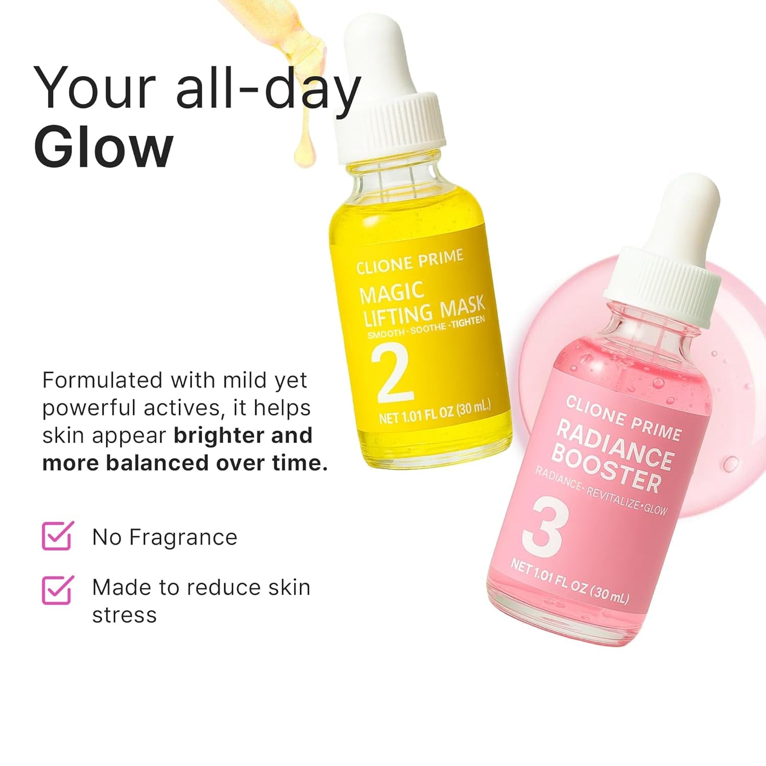CLIONE PRIME Korean Skin Care Set for Women – 4-Step Night Routine | Lifting, Firming & Anti-Aging