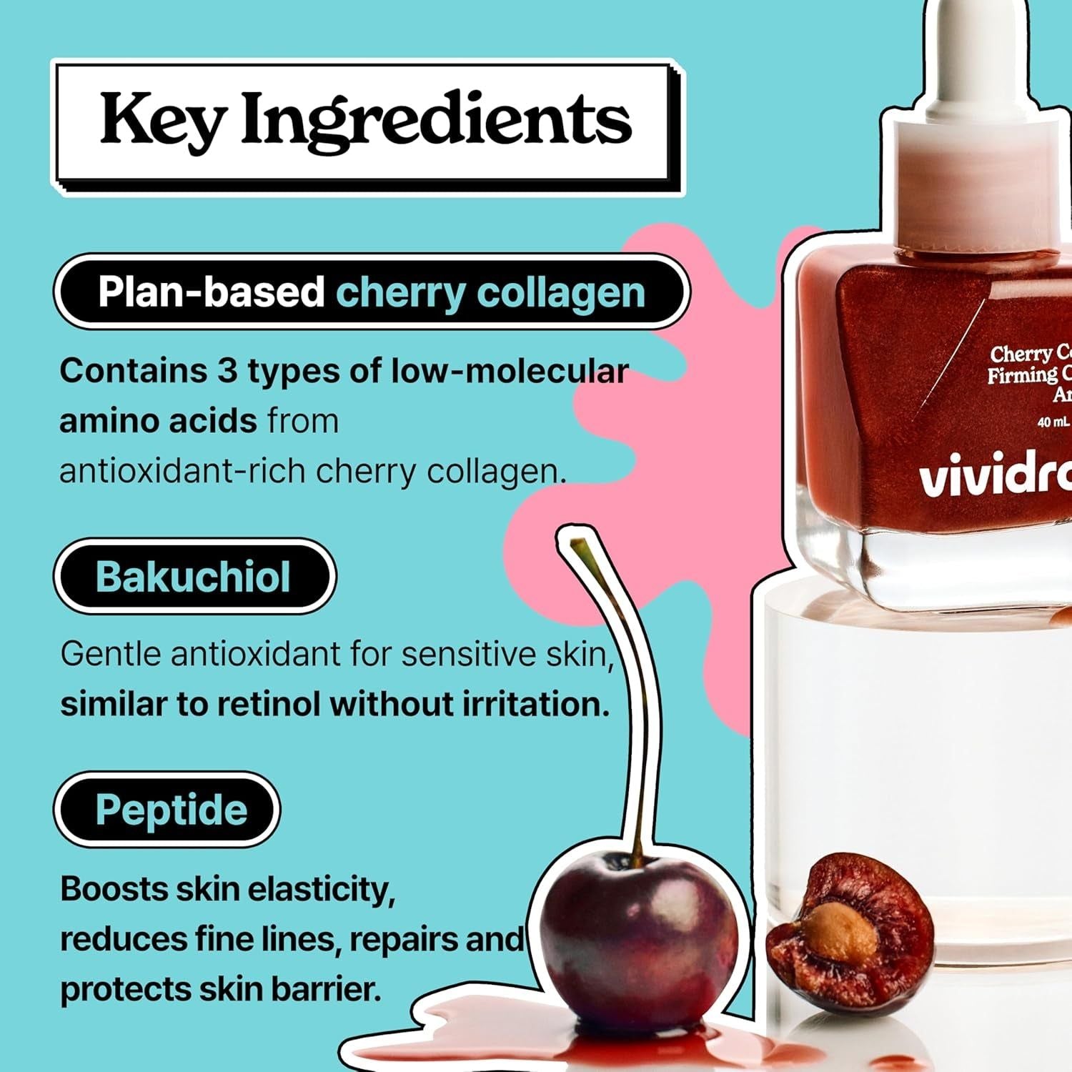 vividraw Cherry Collagen Firming Capsule Serum  1.35 Fl. Oz - 40ml