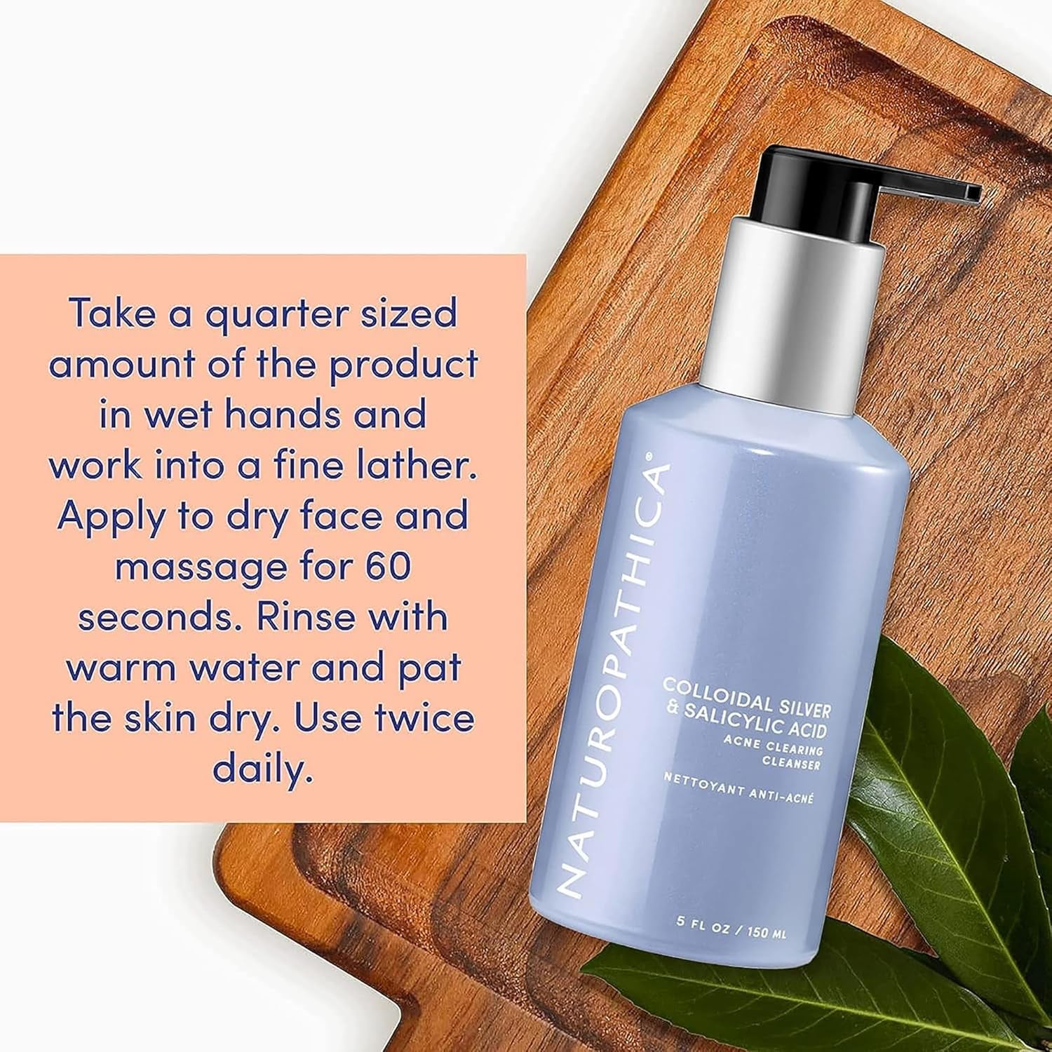 Naturopathica Colloidal Silver & Salicylic Acid Acne Clearing Cleanser – 150ml | Clarifying & Anti-Blemish
