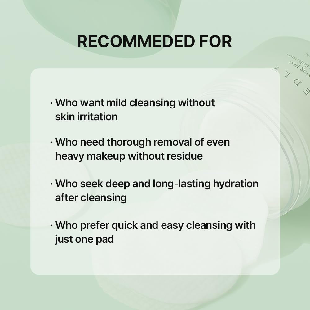 NEEDLY Mild Cleansing Pad – 60 Pads | Gentle Triple Makeup Remover for Sensitive Skin