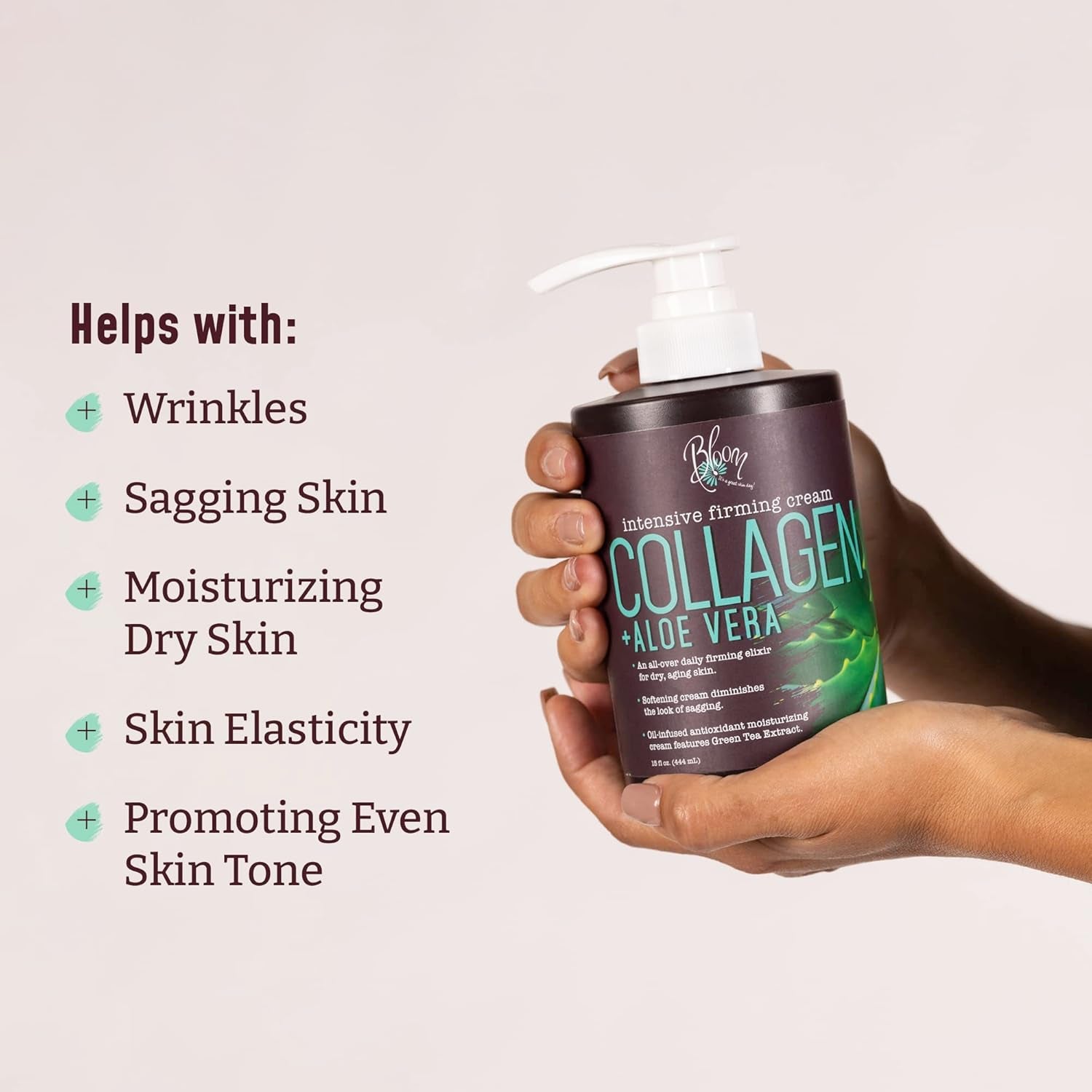 Collagen Lotion Skin Care Firming Body Cream, Intensive anti Aging Moisturizer Face Lotion with Aloe Vera for Wrinkles, Sagging Skin, Dry Skin, Fragrance Free, Pack of 2