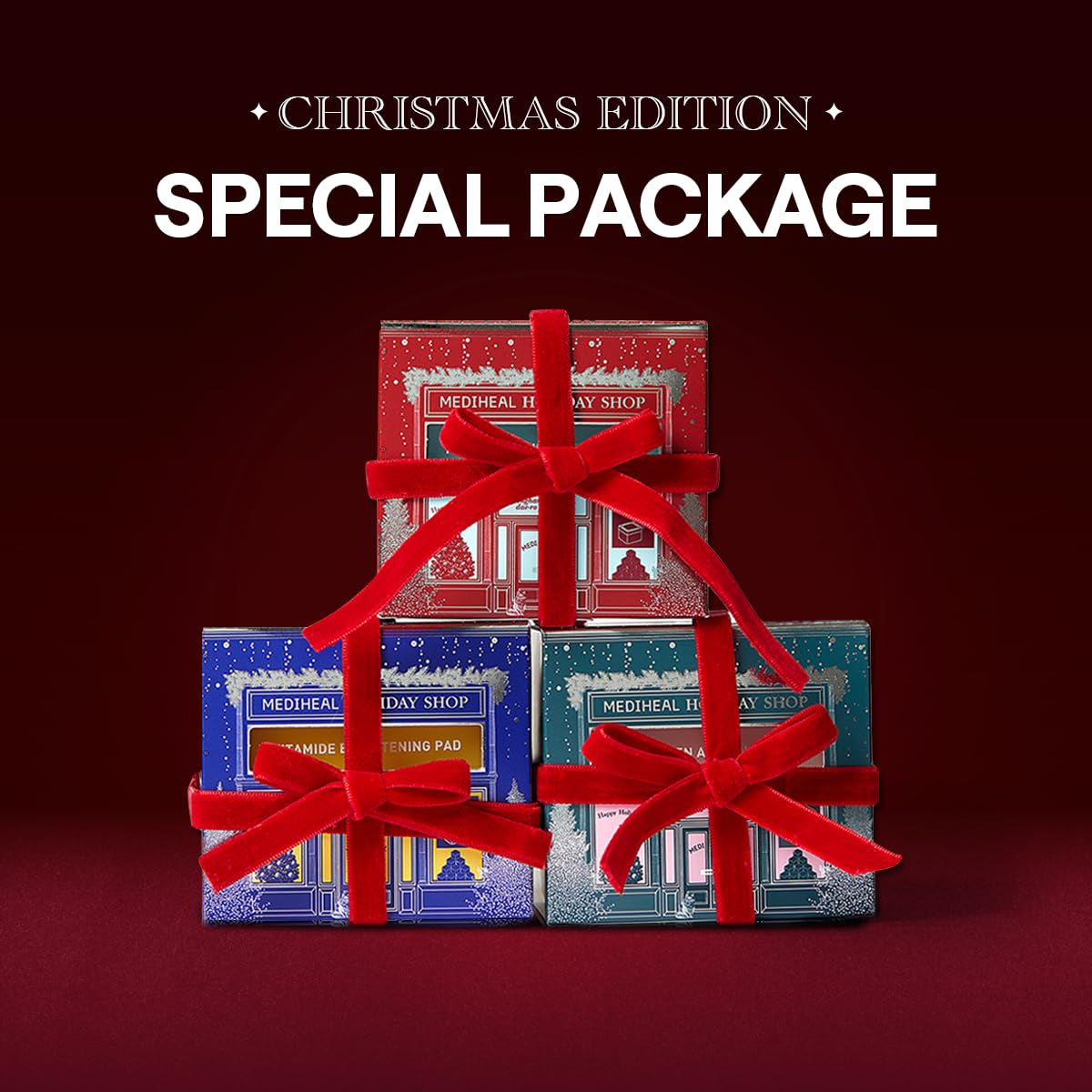 MEDIHEAL Collagen Ampoule Pad, Holiday Edition – 100 Pads | Firming & Anti-Wrinkle Care
