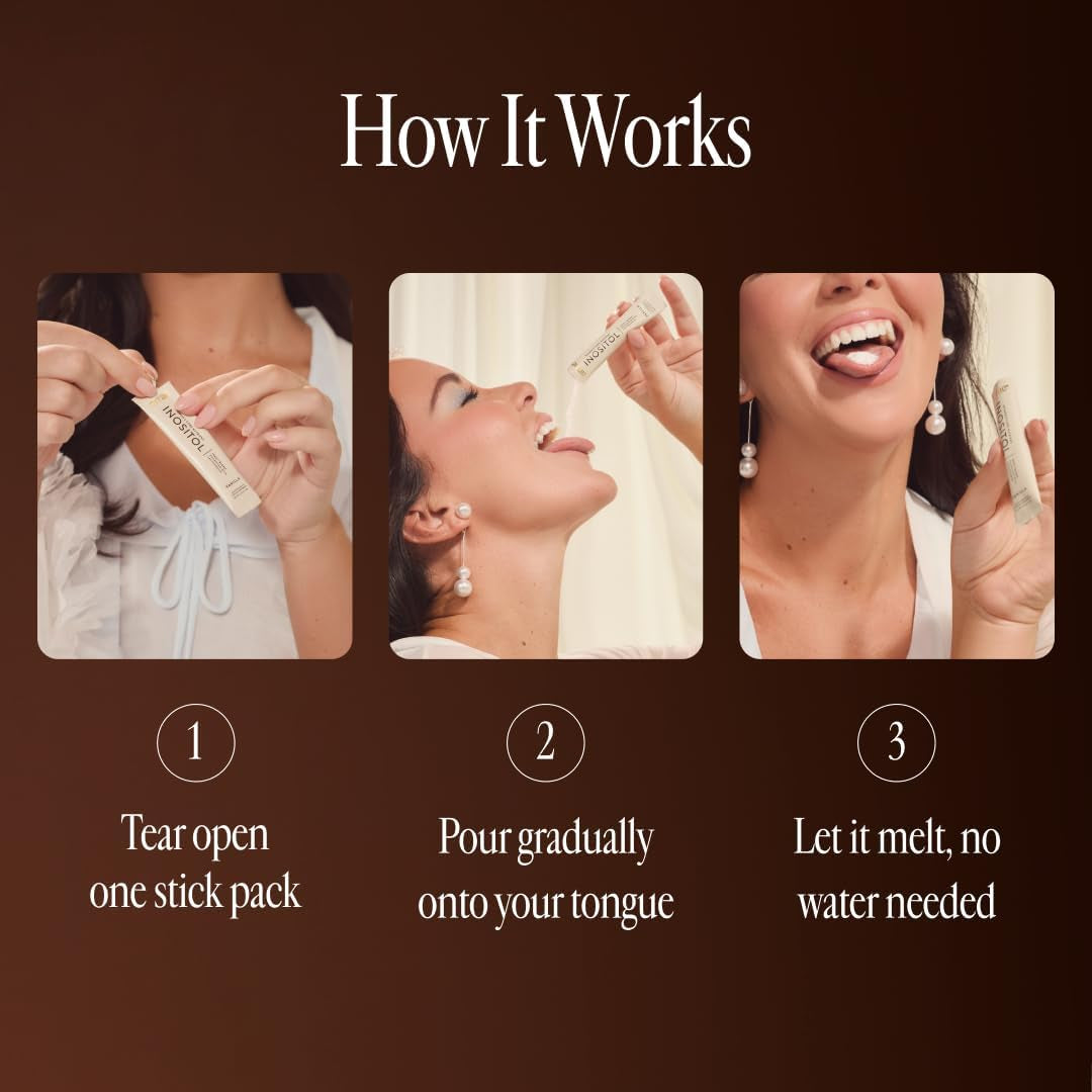 Inositol Supplement for Women - Supports Healthy Hormonal Balance, Regular Cycles, & Ovarian Health - 40:1 Myo & D-Chiro Raton with Lactoferrin & Folate - Vanilla Flavor - 30 Pack