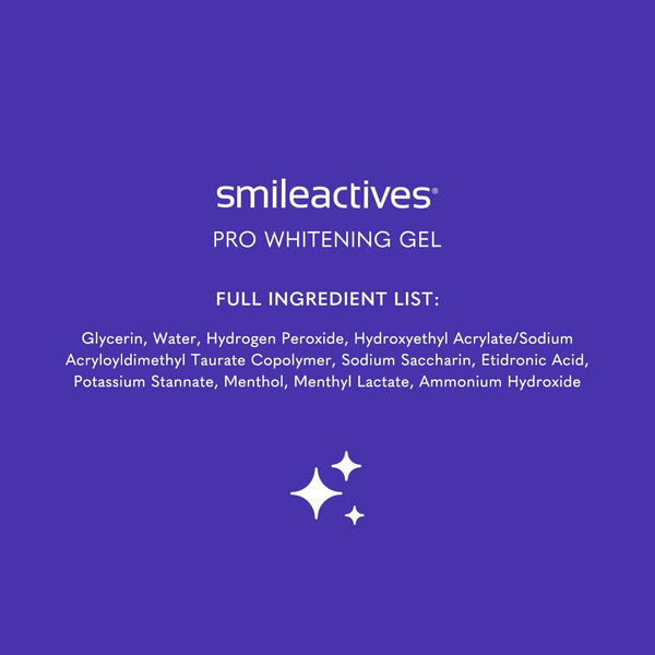 Smileactives Pro Whitening Gel – 60ml | Fast-Acting Hydrogen Peroxide Teeth Whitener