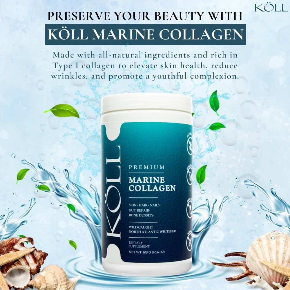 KÖLL Hydrolyzed Marine Collagen Peptides Powder - 300g