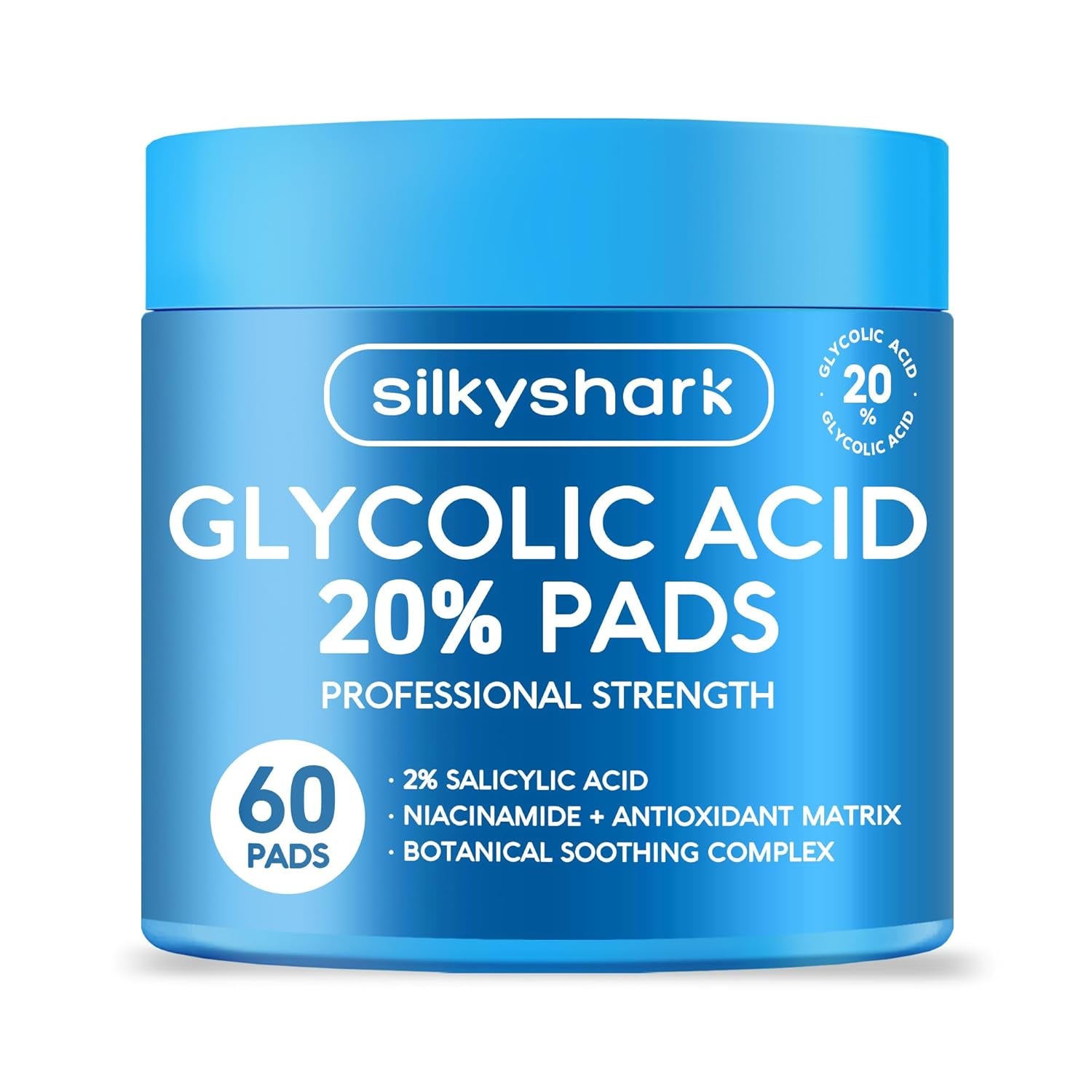 SilkyShark Glycolic Acid 20% Pads - 60 Pads
