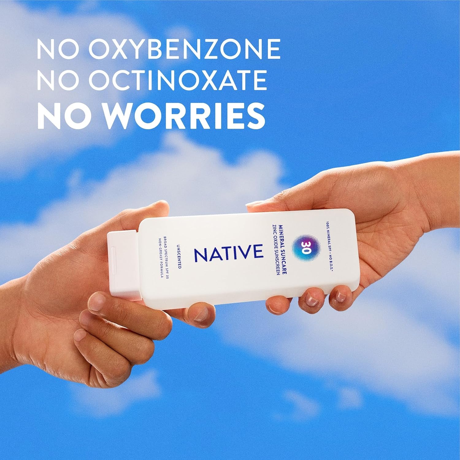 Sunscreen Lotion Unscented SPF 30, 100% Mineral SPF for Face & Body Broad Spectrum UVA UVB for Men & Women, Suitable for Sensitive Skin & Hawaii Compliant, Lightweight & No Residue, 7Oz