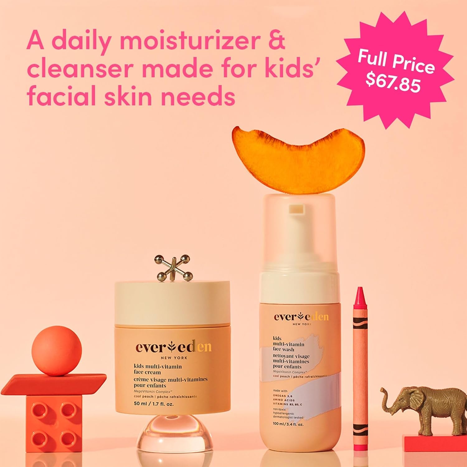 Evereden Happy Kids Skin & Lips Routine – 3-Piece Set | Hydrating Face Care & Lip Oil for Children 3+