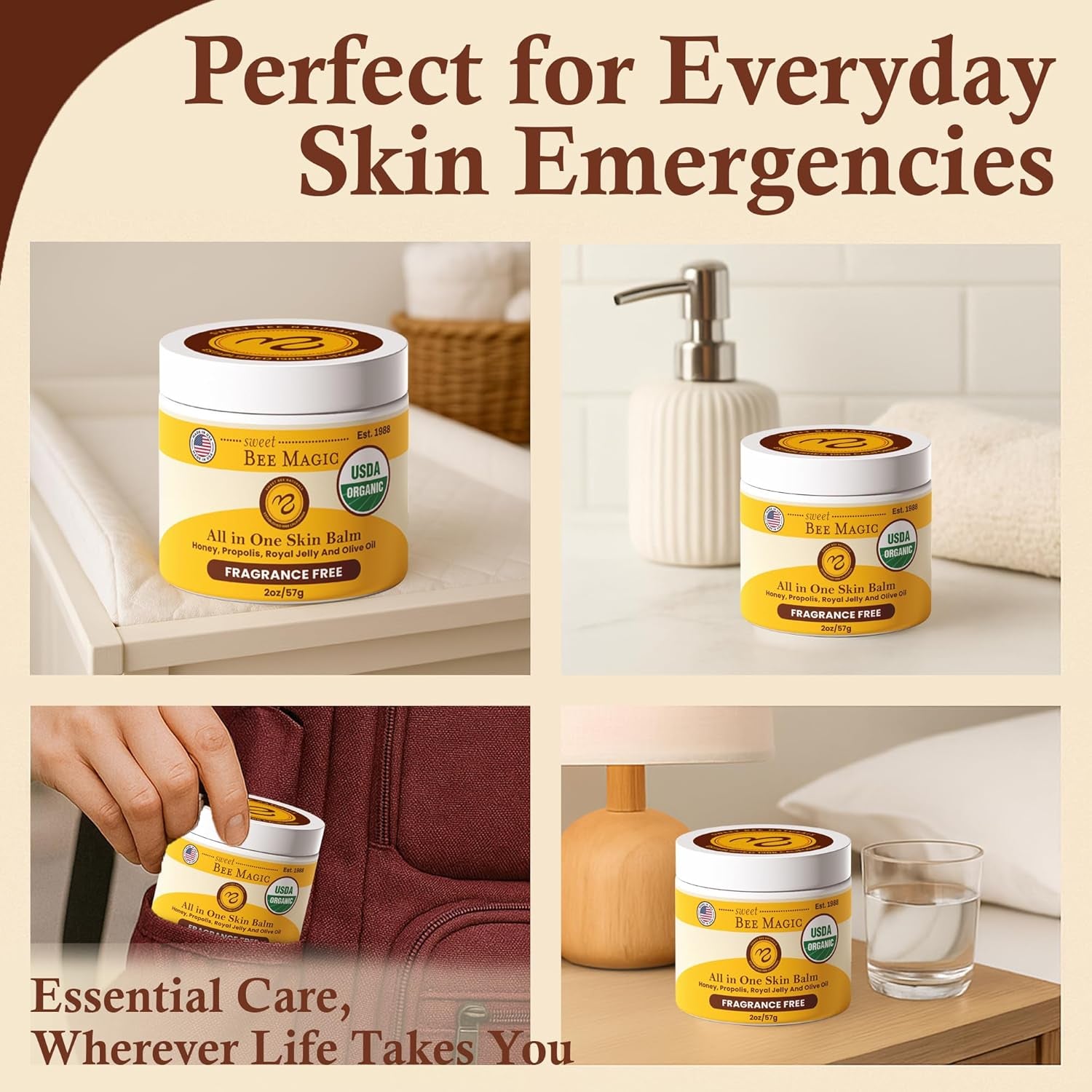 Sweet Bee Naturals Sweet Bee Magic All in One Skin Balm – 57g | Organic Honey Infused